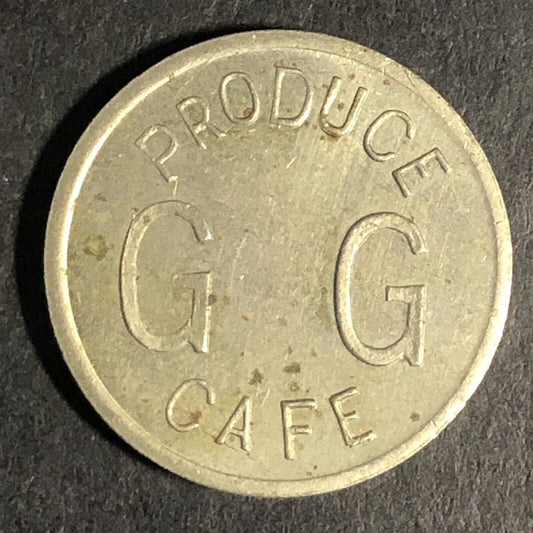 G.G. Cafe Produce (St. Paul, MN c1940's-50's?) Brass Trade Token 20mm Scarce