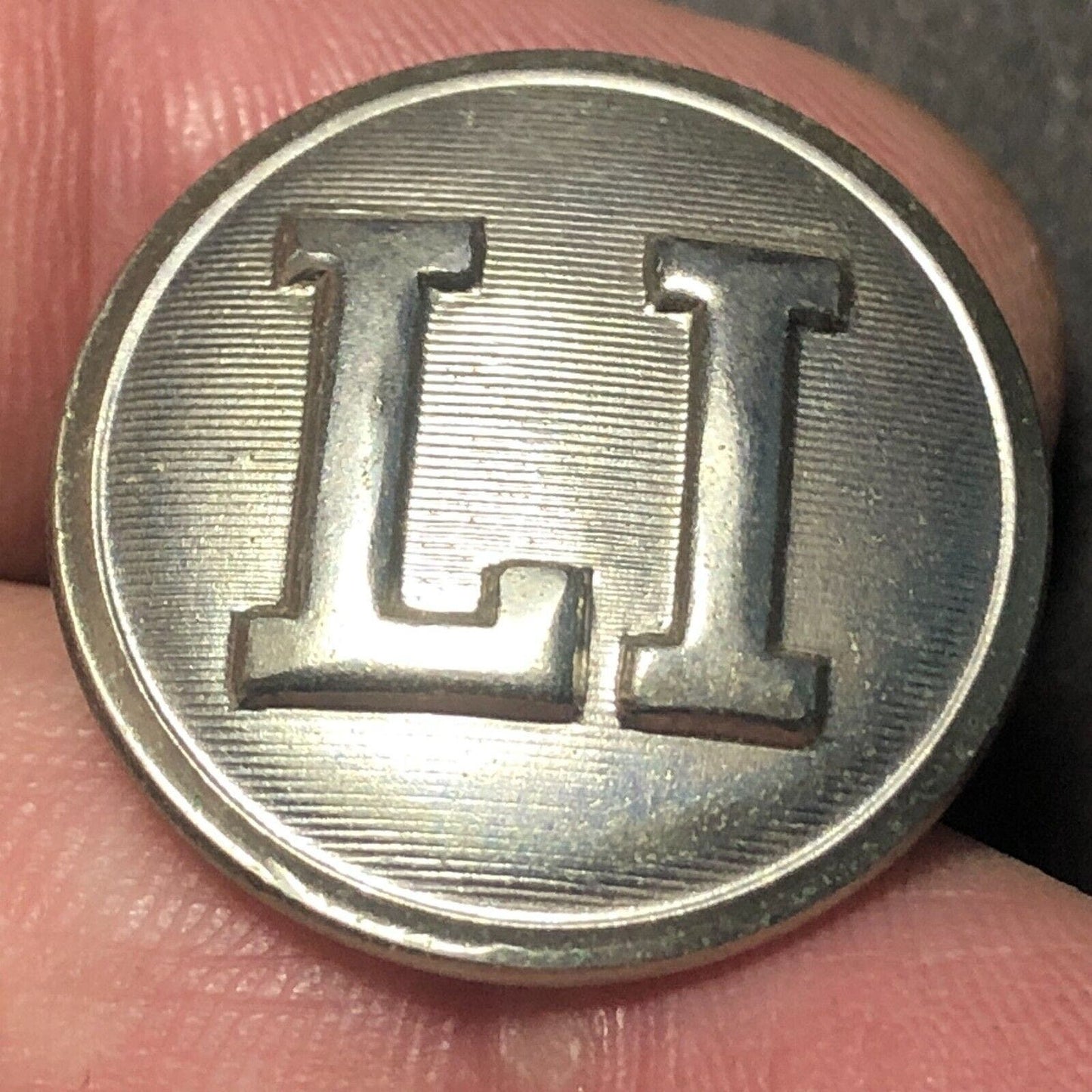 Long Island Railroad "LI" Brass Uniform Button - 3/4" Waterbury Co's CONN