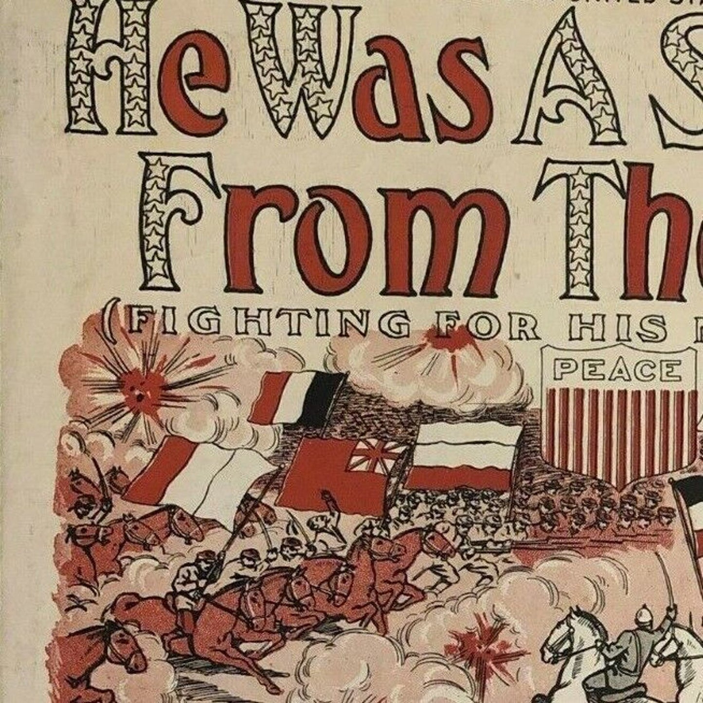 Vintage WWI Sheet Music "He Was a Soldier From the U.S.A."