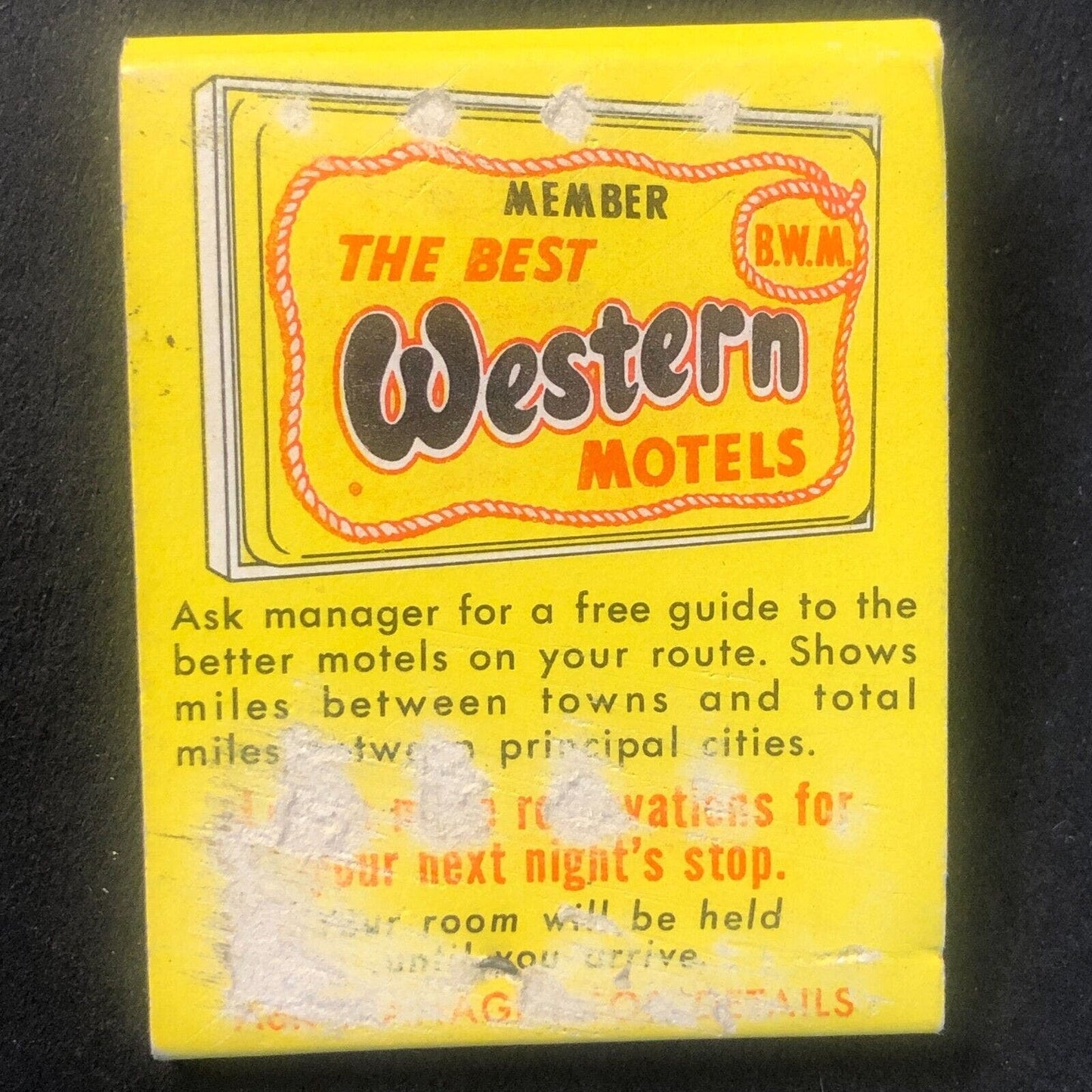 John Yancey Motor Hotel Williamsburg, VA Vintage Full Matchbook c1960's