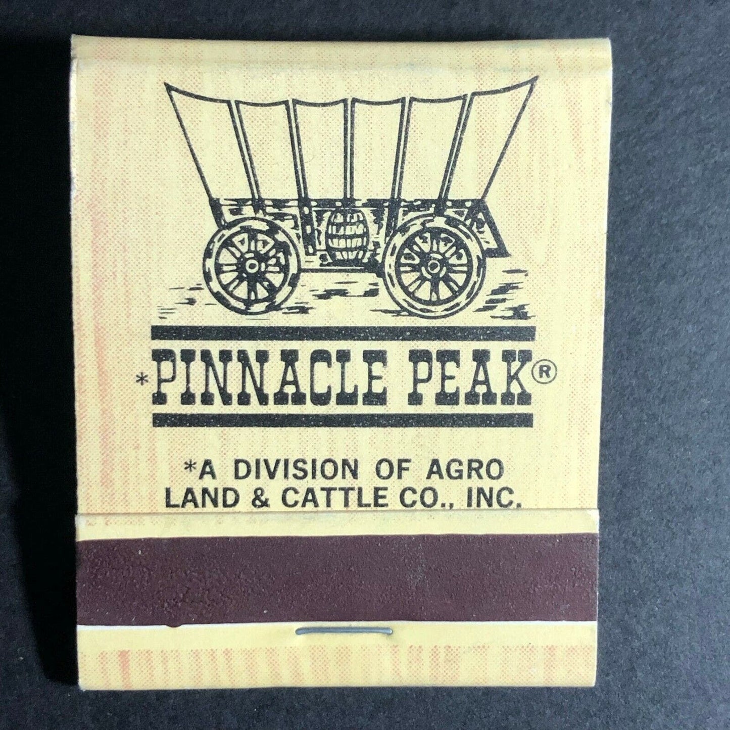 Vintage c1960's-75 Full Matchbook Pinnacle Peak Cowboy Steaks Covered Wagon