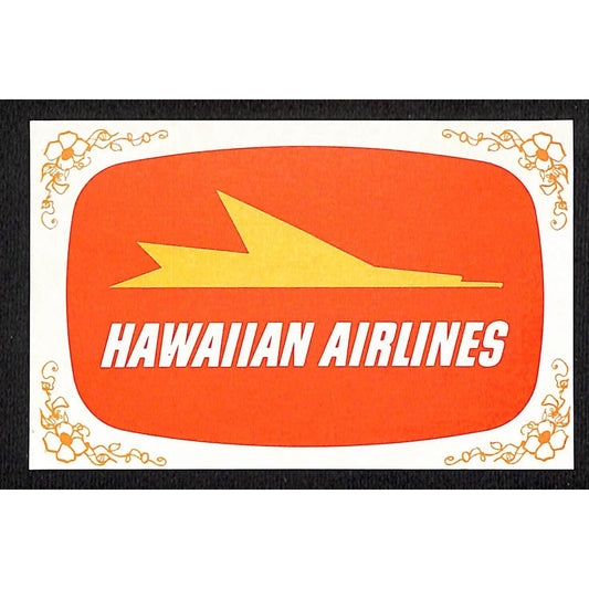 Hawaiian Airline (No Gum) Airline Label 2 3/4" x 4 1/2"