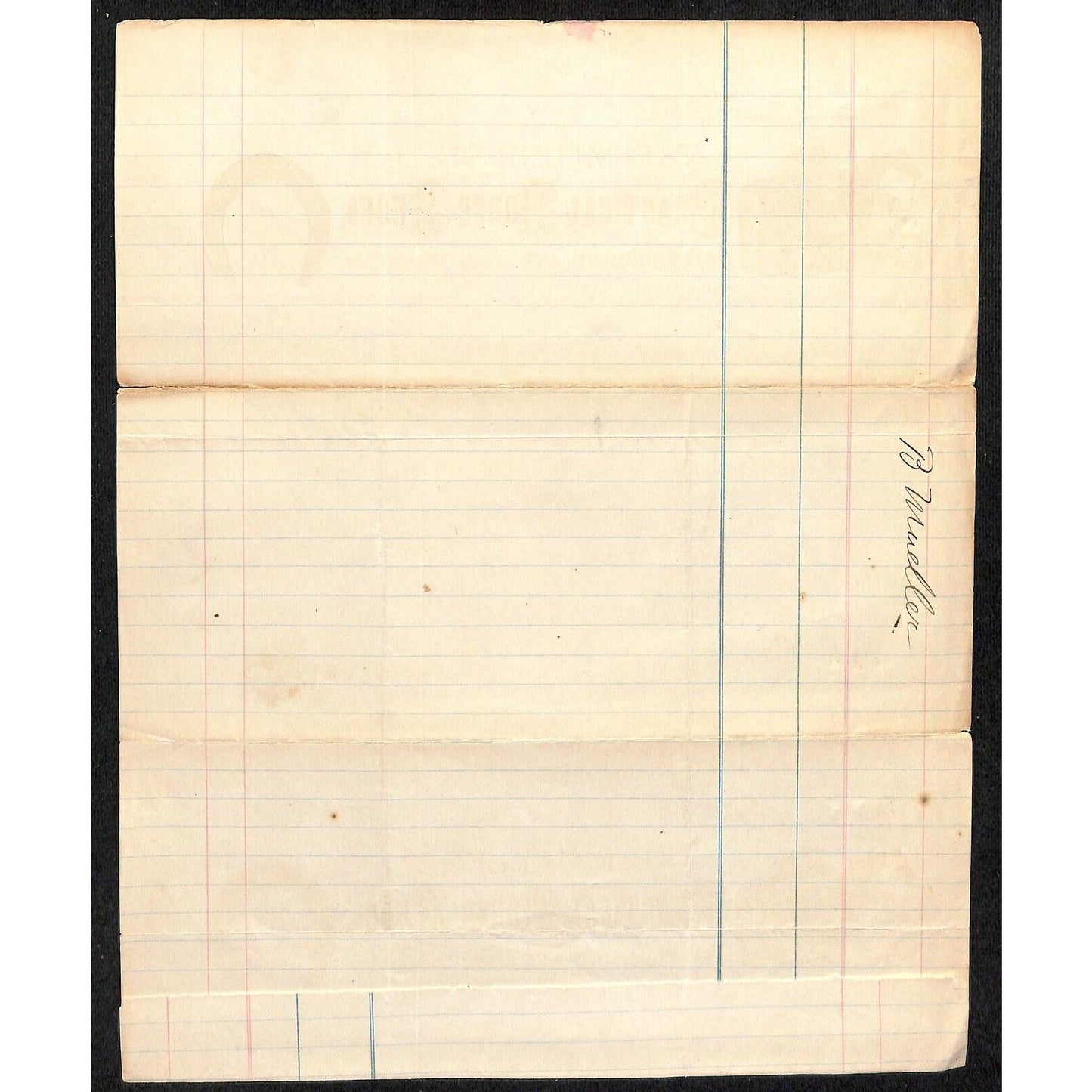 1897 Steinway, Long Island City, NY Letterhead B. Mueller Practical Horse Shoer