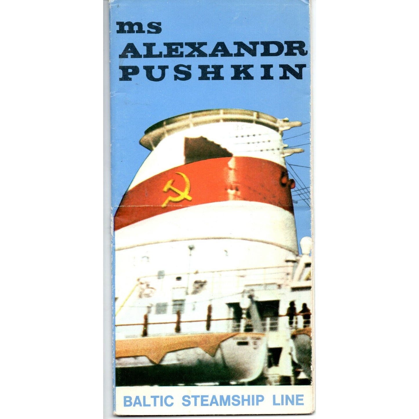 c1968 MS Alexandr Pushkin Baltic Steamship Line Brochure Single Sheet Deck Plan