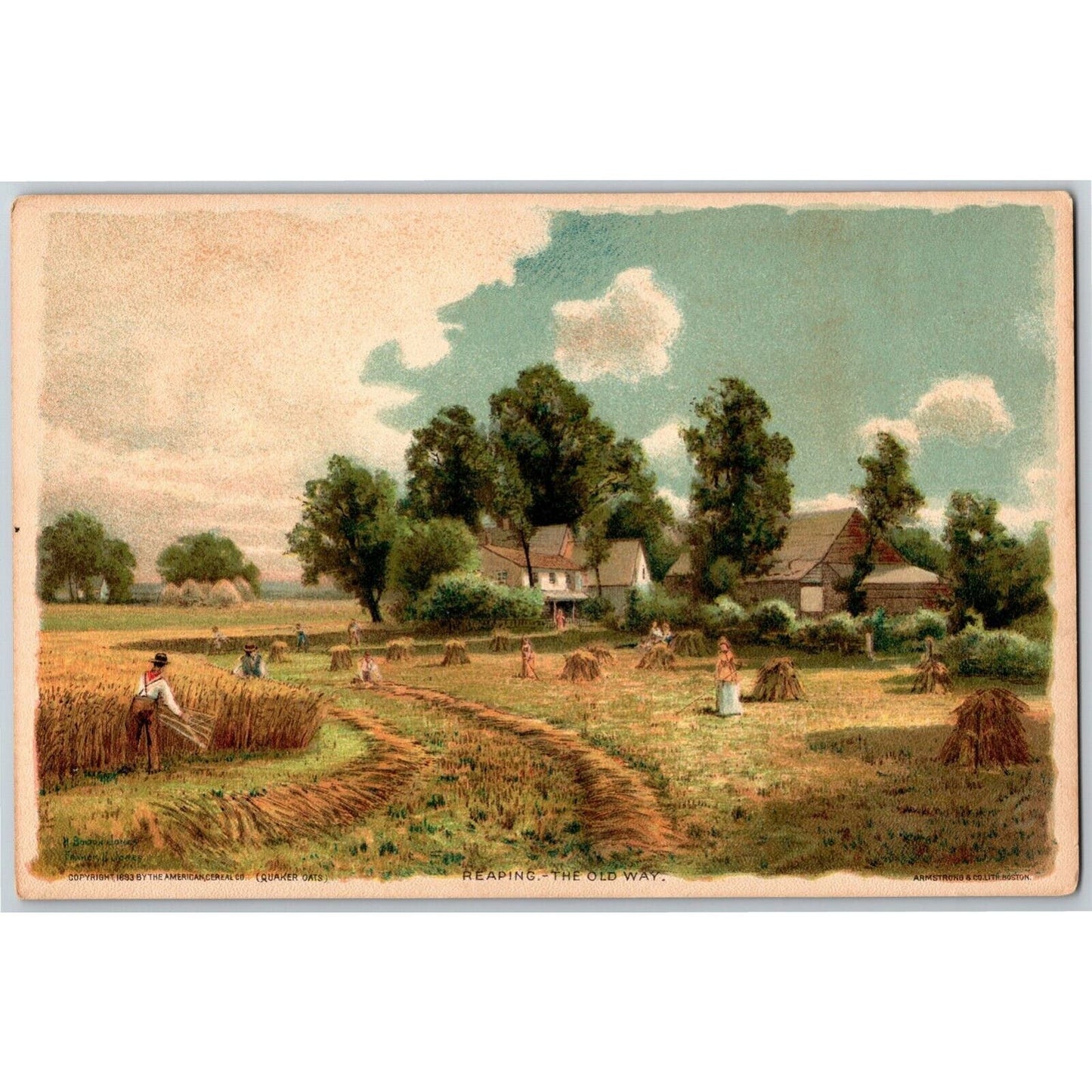Large American Cereal Co.'s Quaker Oats Trade Card (likely 1893 Chicago Fair)