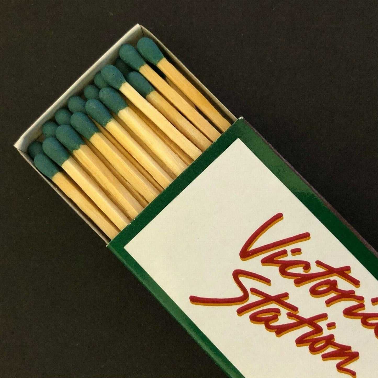 c1970's-80's Wooden Matchbox Matchbook - Victoria Station Restaurant