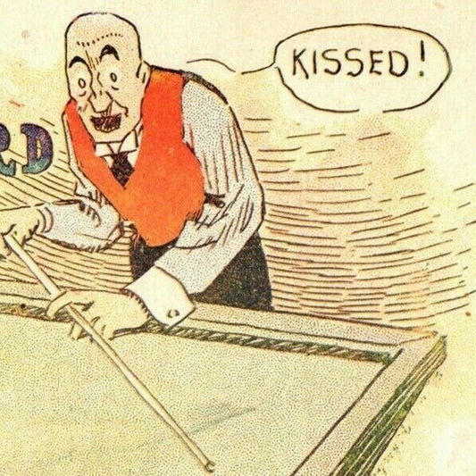 "If You and I Were Billiard Balls" c1905 Undivided Comic Humor Postcard