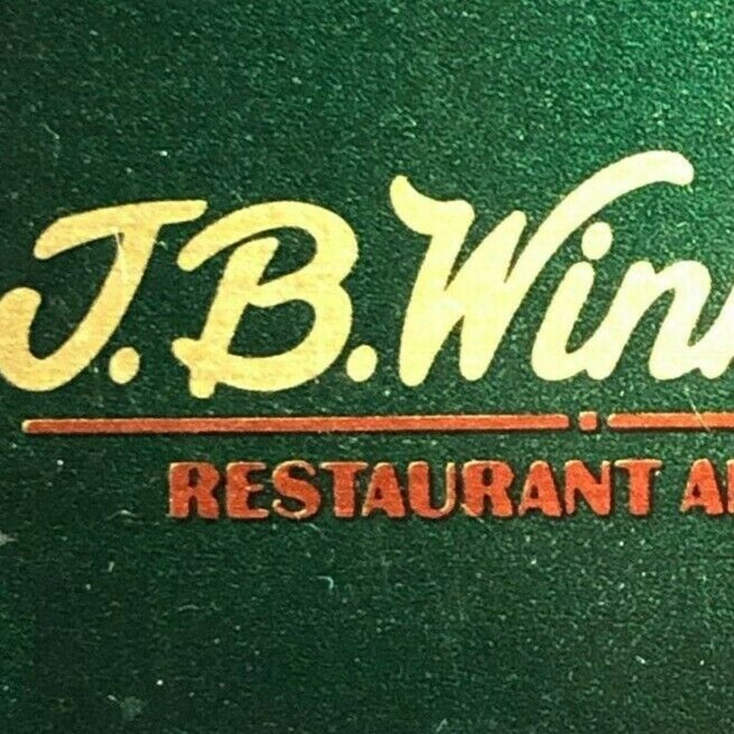 Vintage 1980's-90's Matchbook J.B. Winberie Restaurant Hamden, CT