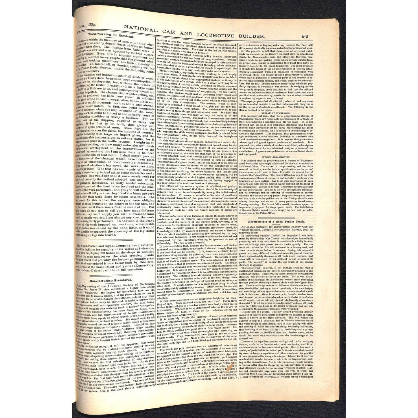 National Car and Locomotive Builder Railroad June 1889 50pp Large & Very Scarce