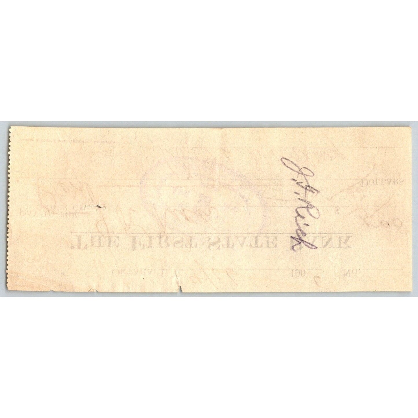 Oktaha, Oklahoma Indian Territory 1906 $5 First State Bank Check - Scarce