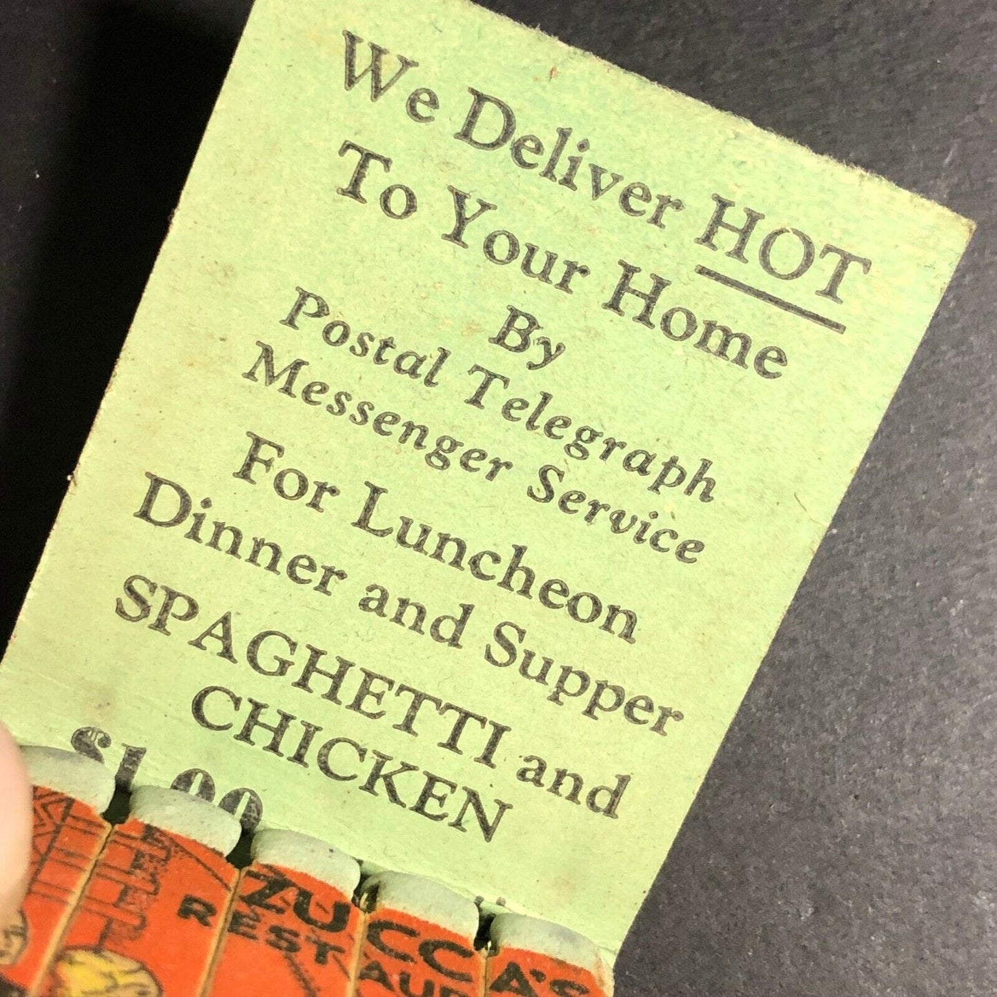 1930's-40's Full Matchbook "Zucca's Restaurant" NYC FEATURE