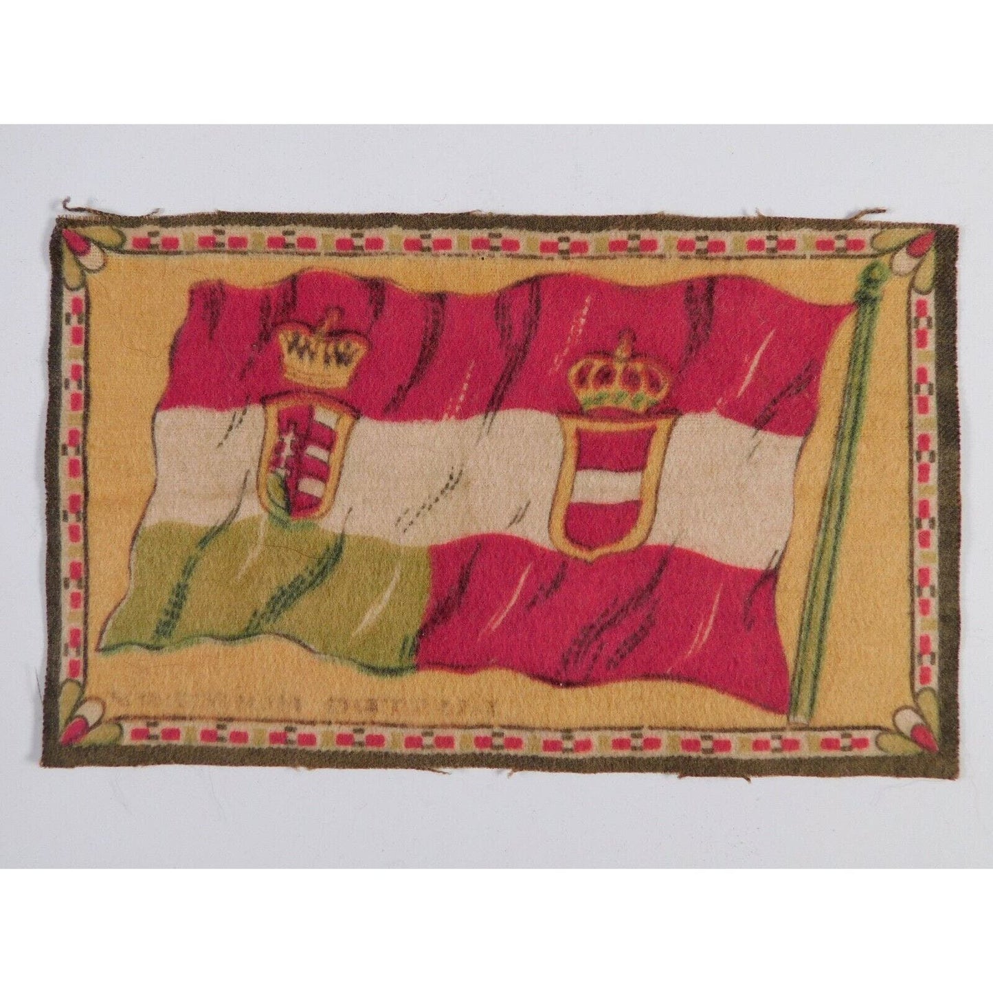 Group of 3 1910-1916 Felt Nationality Flags Rugs - Tobacco Premiums