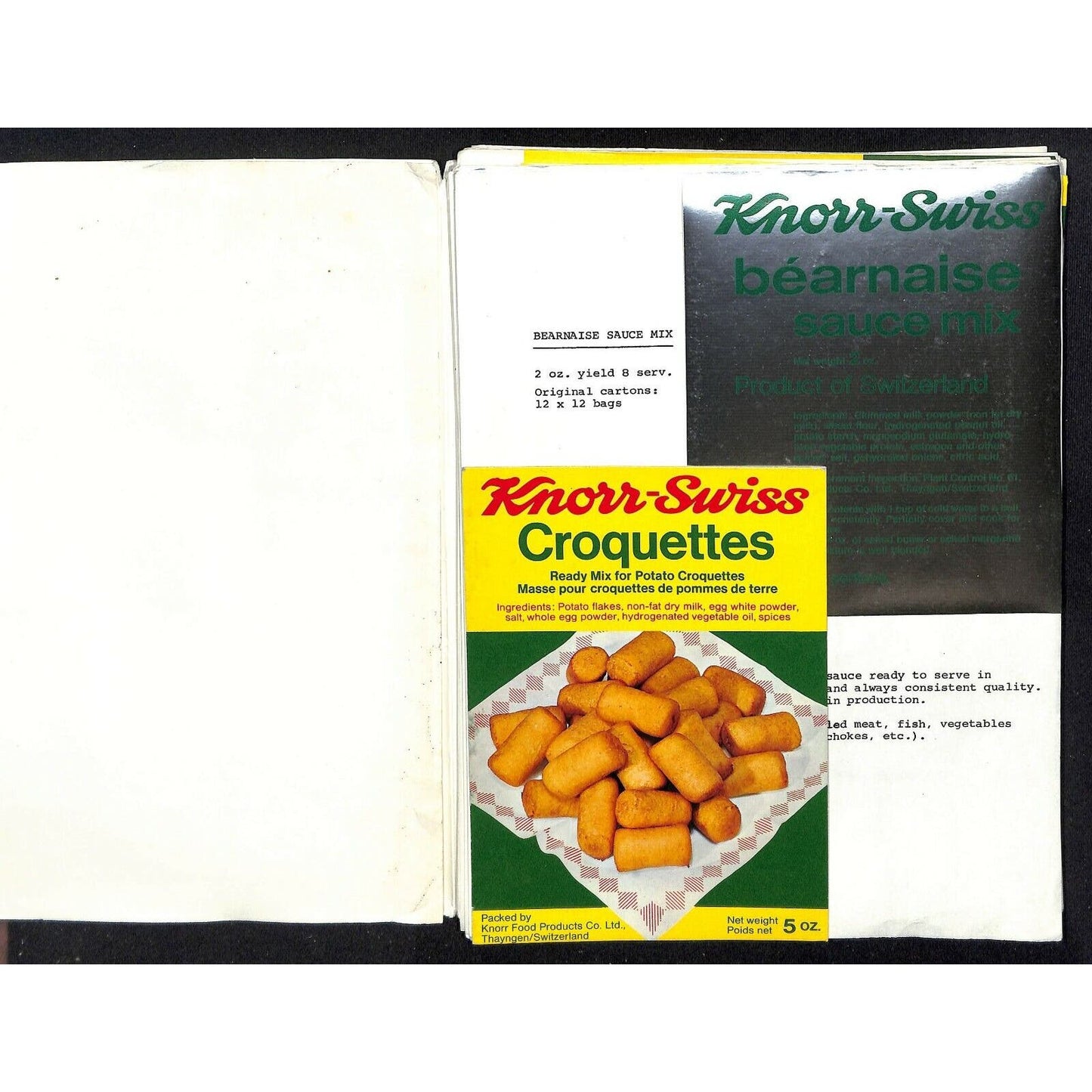 Knorr-Swiss Imported Food Service - Company Binder of 30+ Labels on Spec Sheets