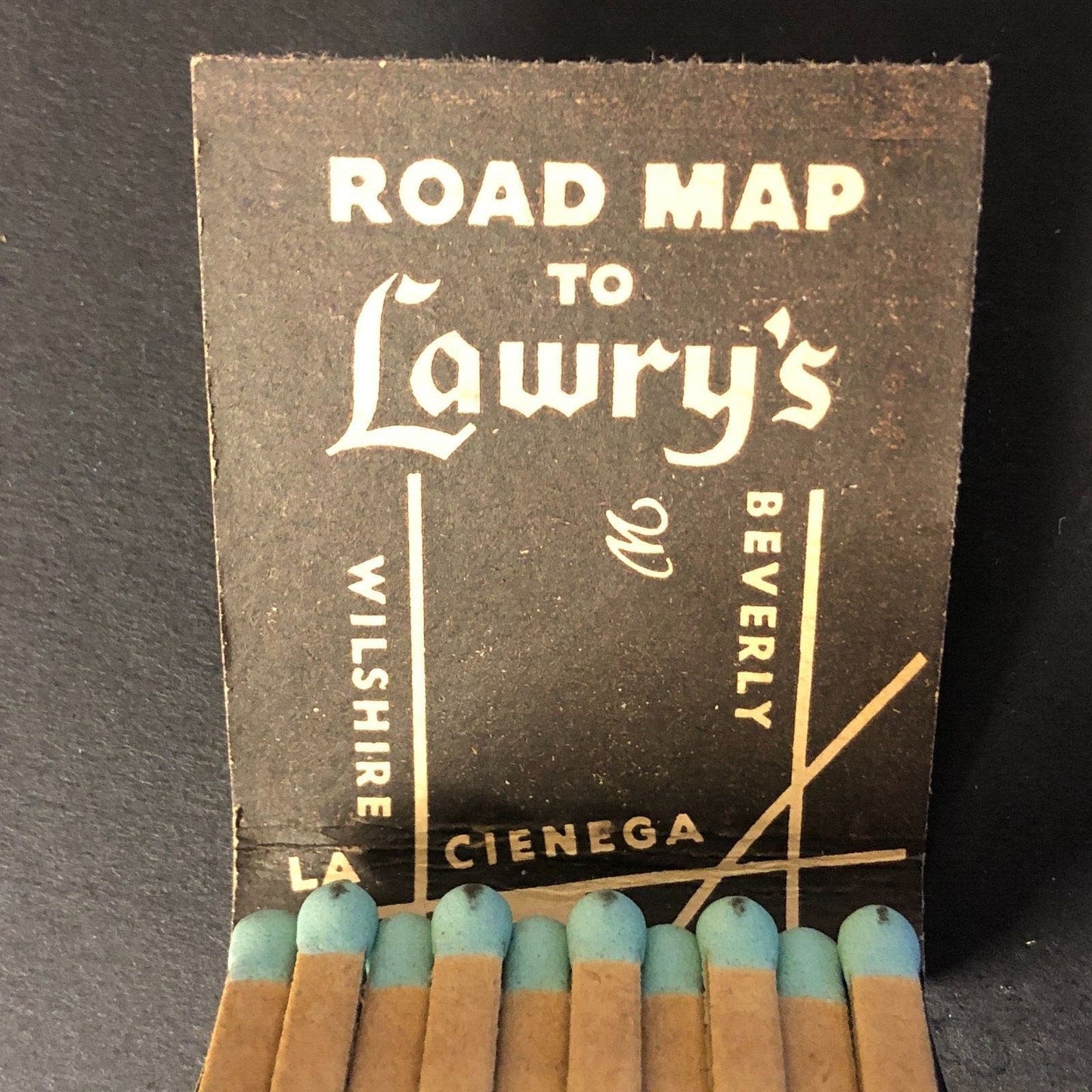 Lawry's The Prime Rib Restaurant LA Full Matchbook Chef c1938-47 1st Location*