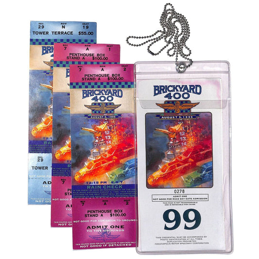 1995 Brickyard 400 Tickets / Garage Pass / Lanyard From The Ron Burton Estate