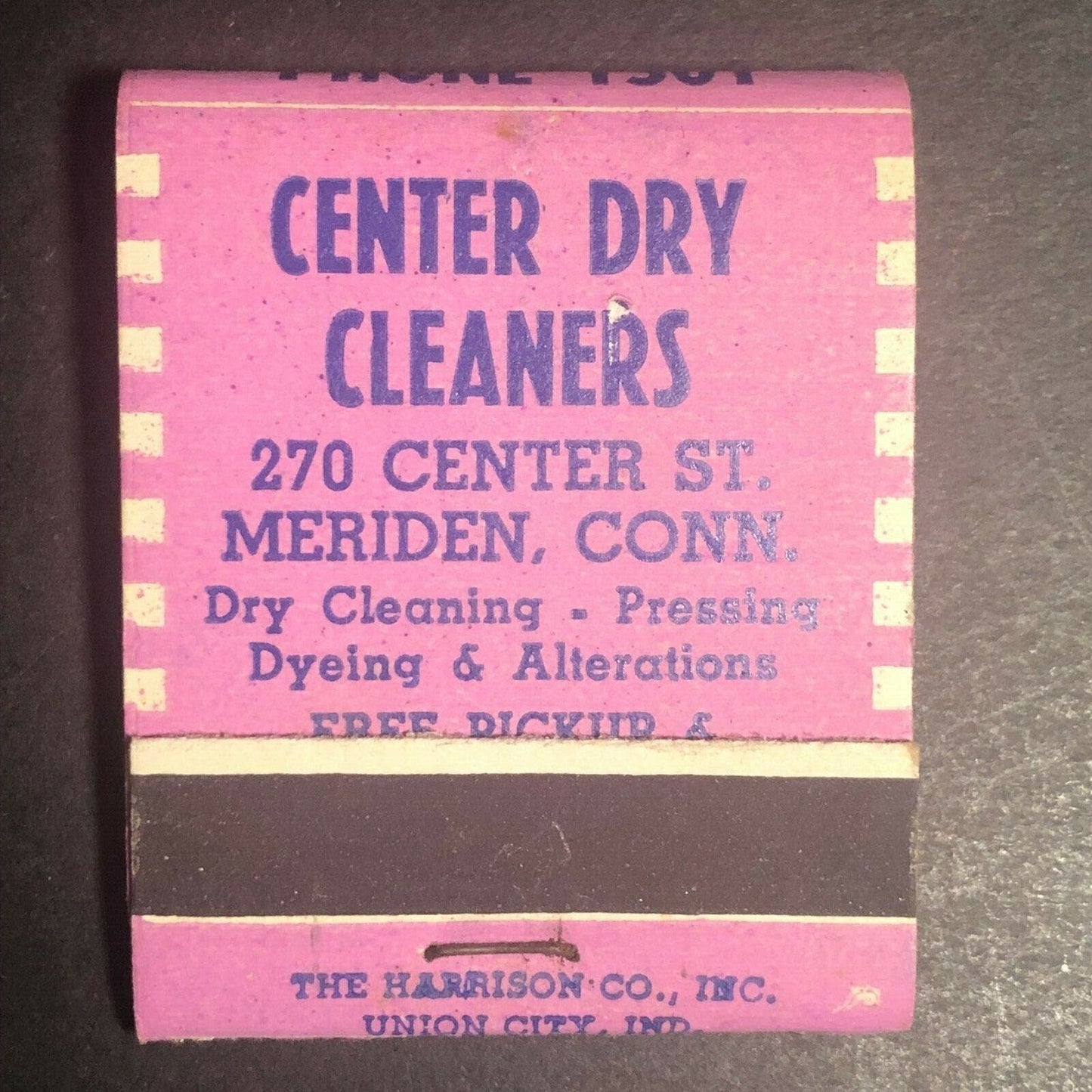 1940's-50's Full Matchbook "Center Dry Cleaners" "Is My Chute Too.." Meriden, CT