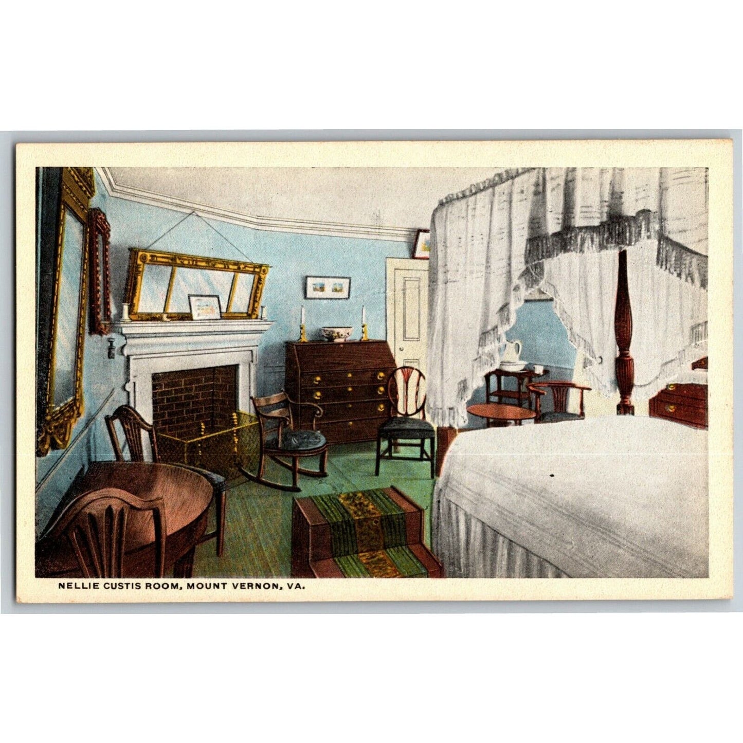 Nellie Curtis Room, Mount Vernon, VA - Vintage Postcard - NP