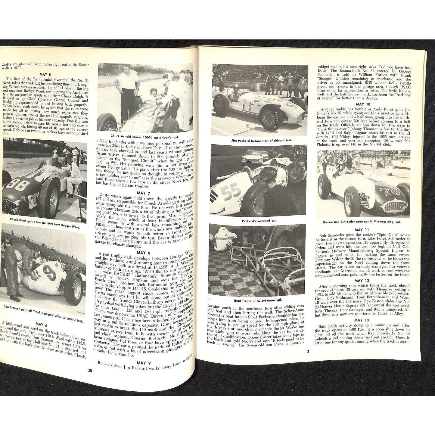 1959 Indy 500 Floyd Clymer's Indianapolis 500 Mile Yearbook IMS 136pp. VGC