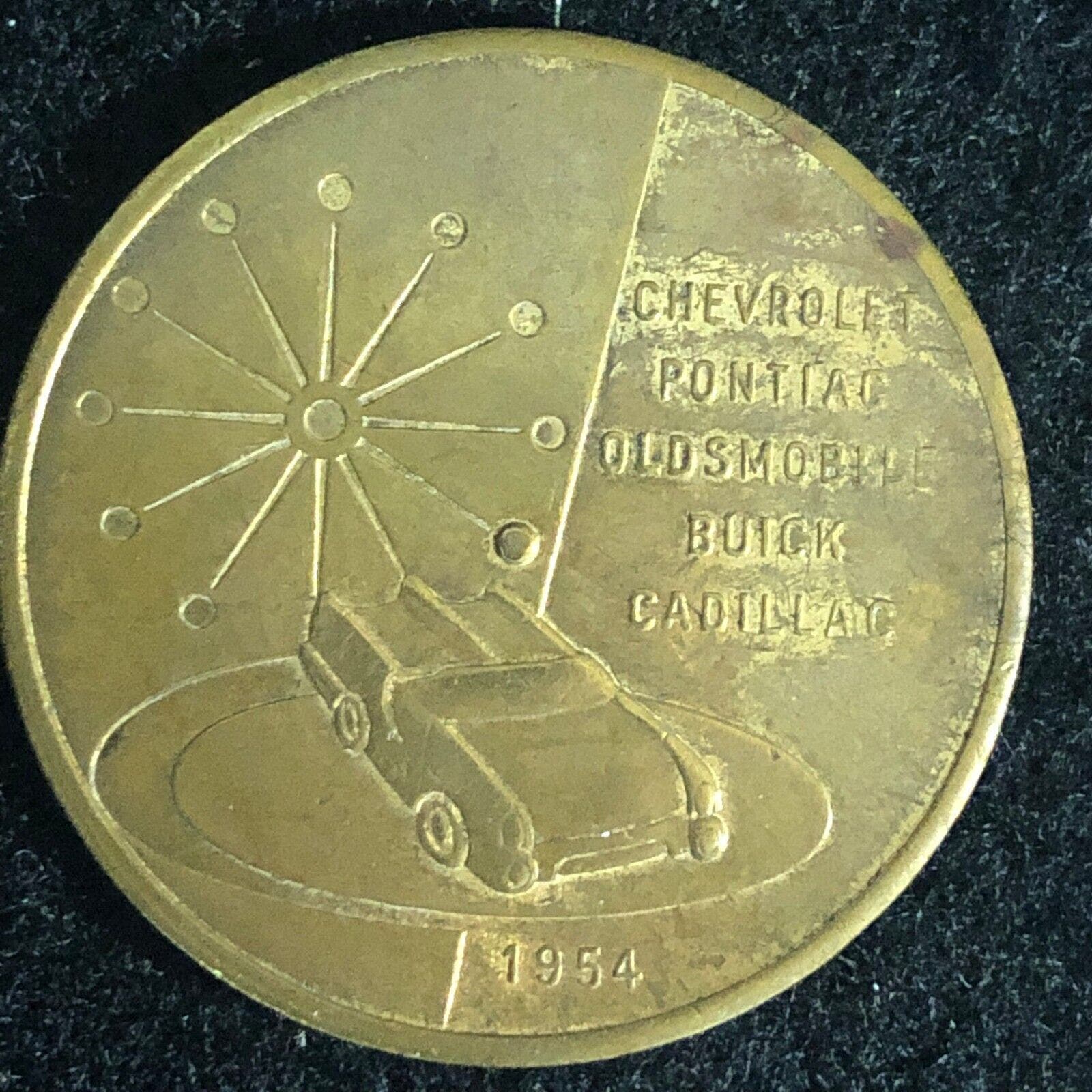 General Motors Motorama of 1954 Spinner Token / Medallion 32mm w/ Corv ...