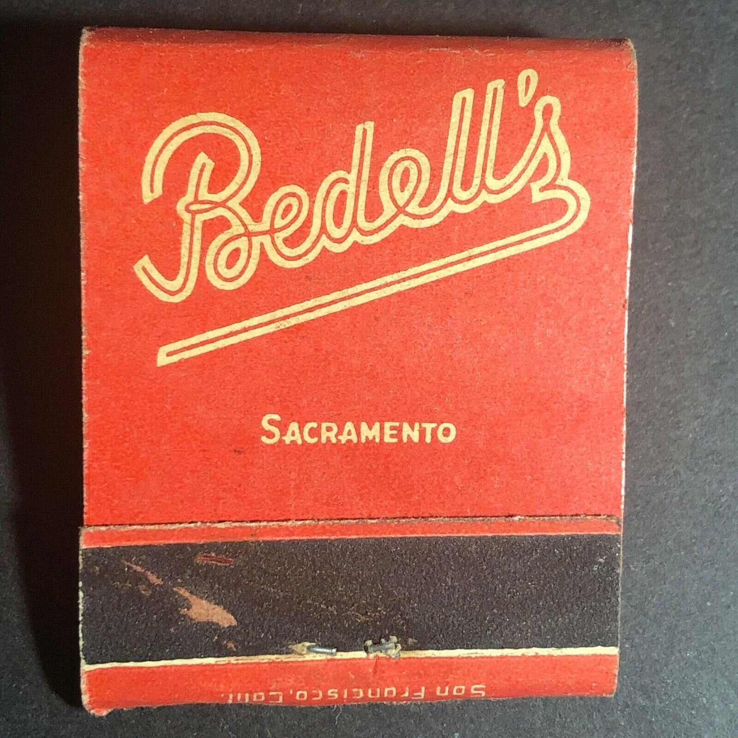 Vintage 1940's-50's Matchbook "Bedell's Sacramento" Restaurant