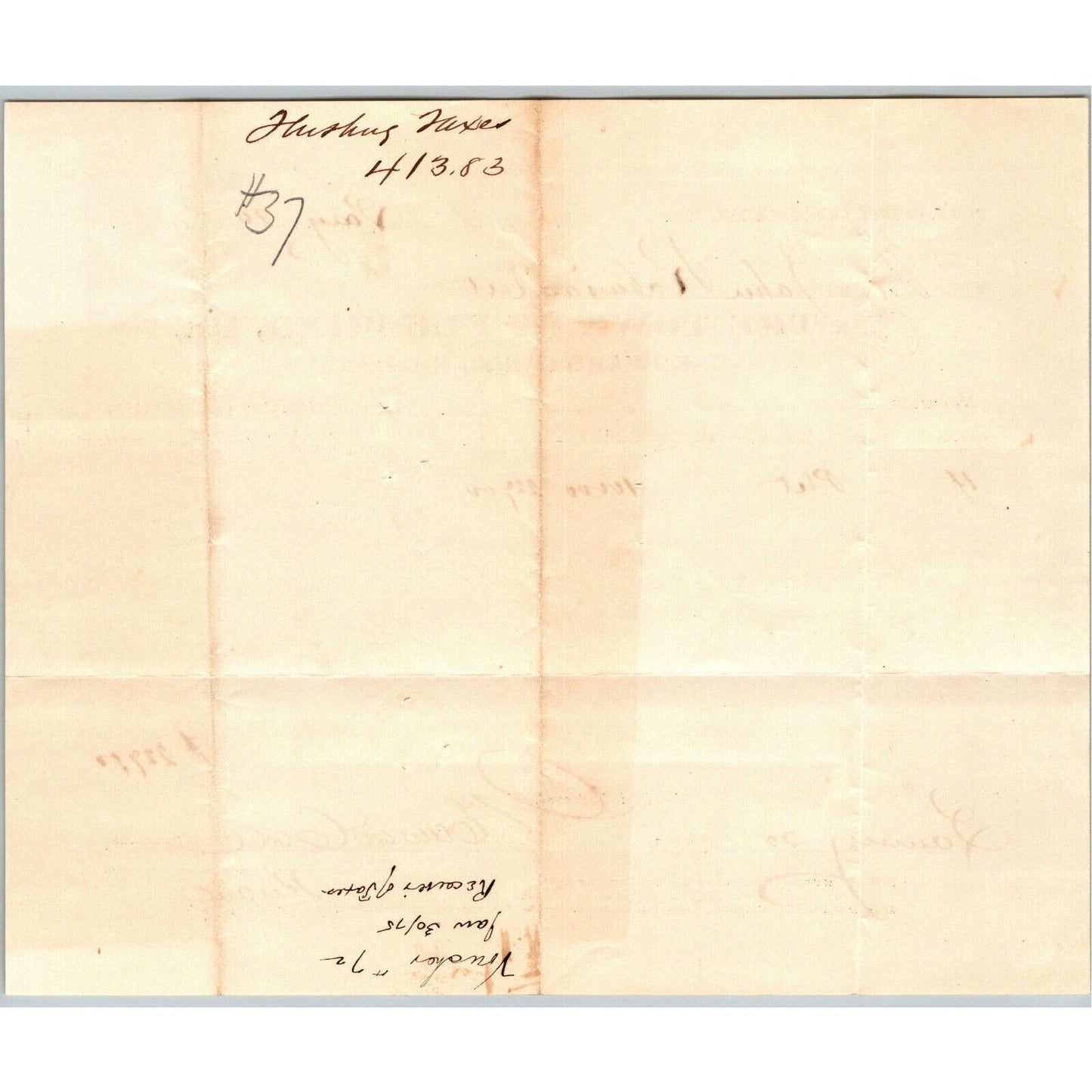 Town of Flushing, Long Island, NY Town County and State Tax Receipt 1875 VGC