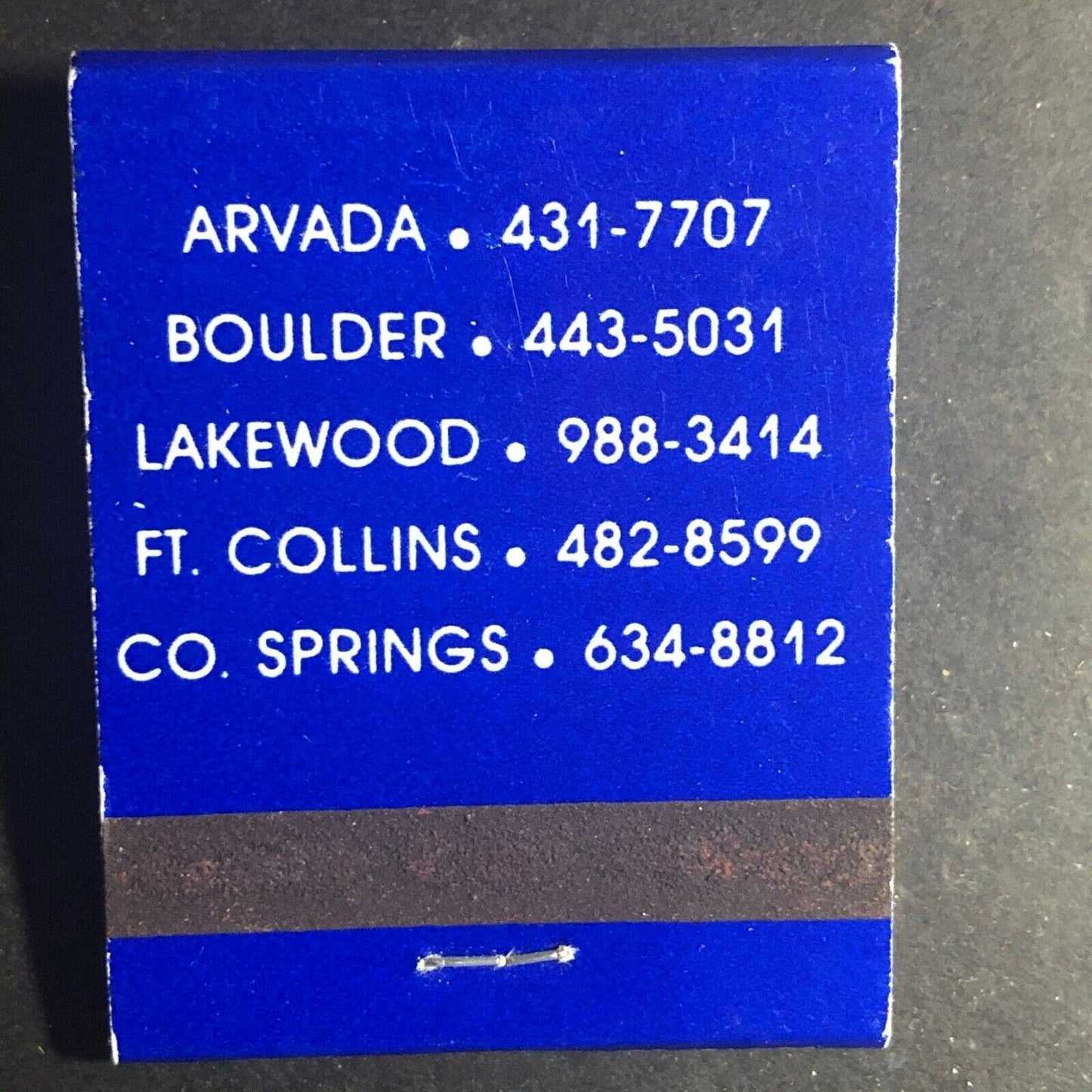 Vintage 1970's-80's Full Matchbook - Old Chicago Restaurant Arvada, Boulder, CO