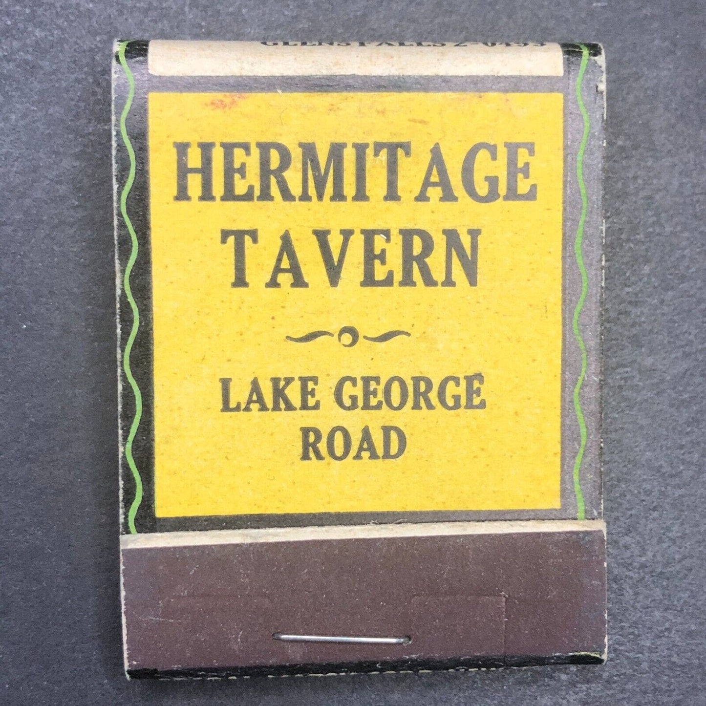Hermitage Tavern Lake George Glens Falls NY Full Matchbook c1935-40's VGC Scarce
