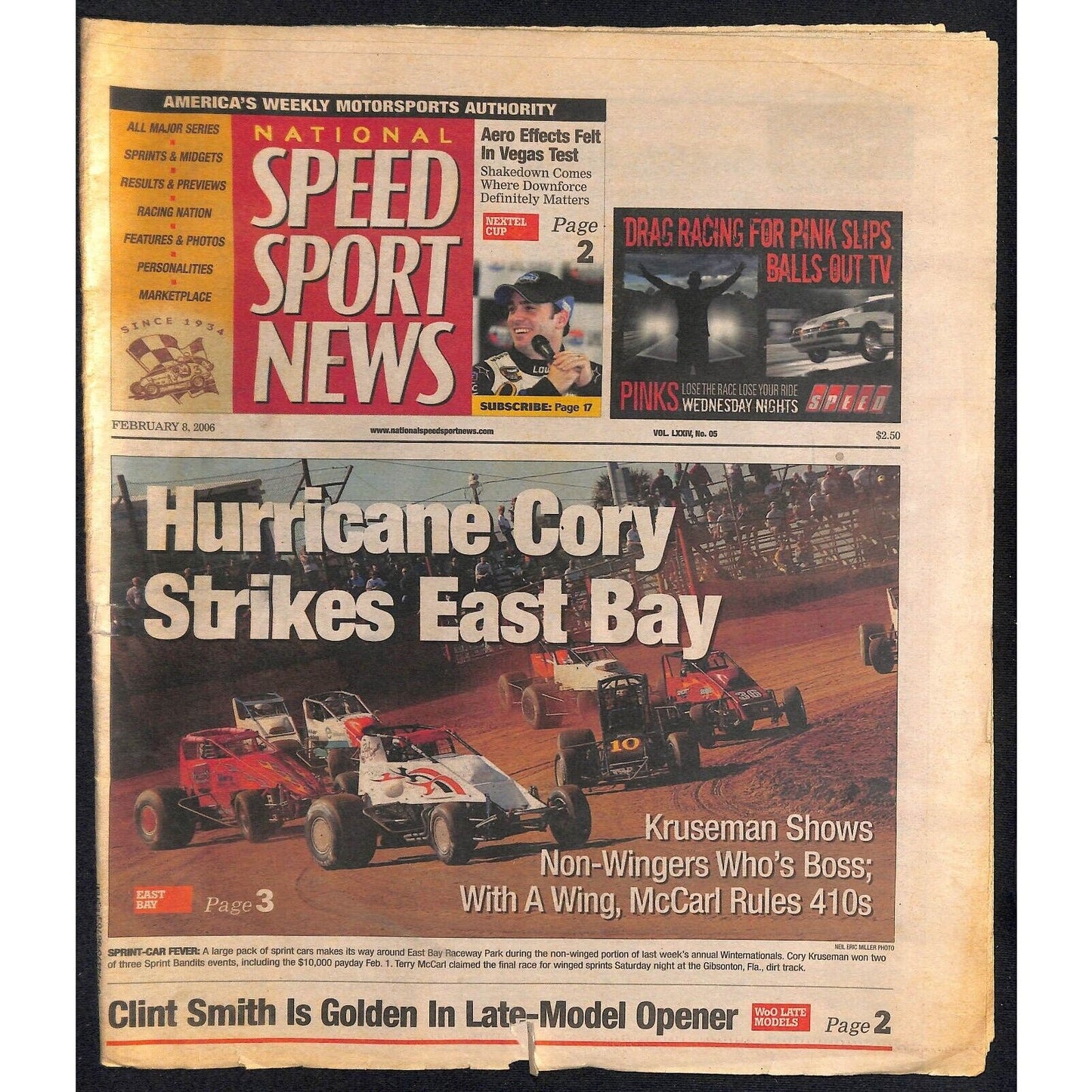 National Speed Sport News 2/8 2006 Cory Kruseman Cover Racing 27pp VGC