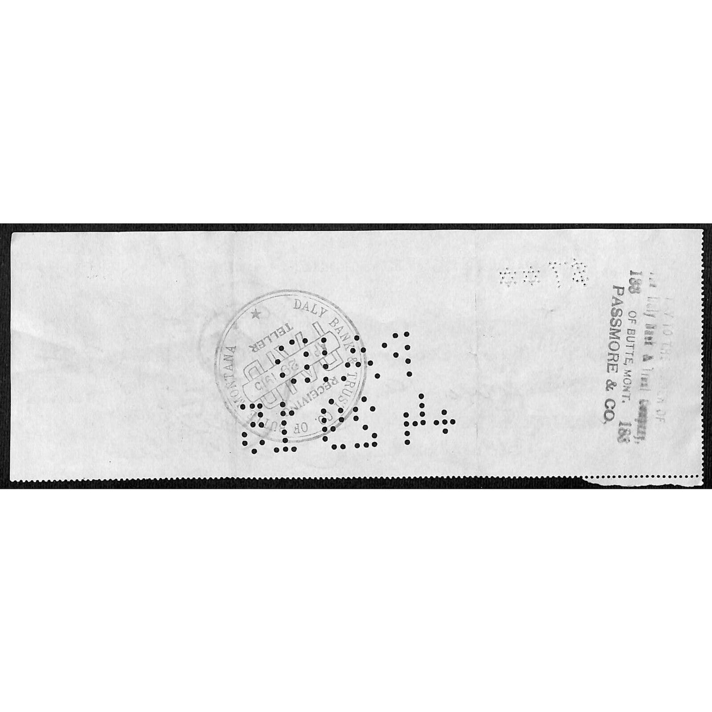 Butte Montana 1915 Leys Jeweler Bank Check w/ Building Vignette