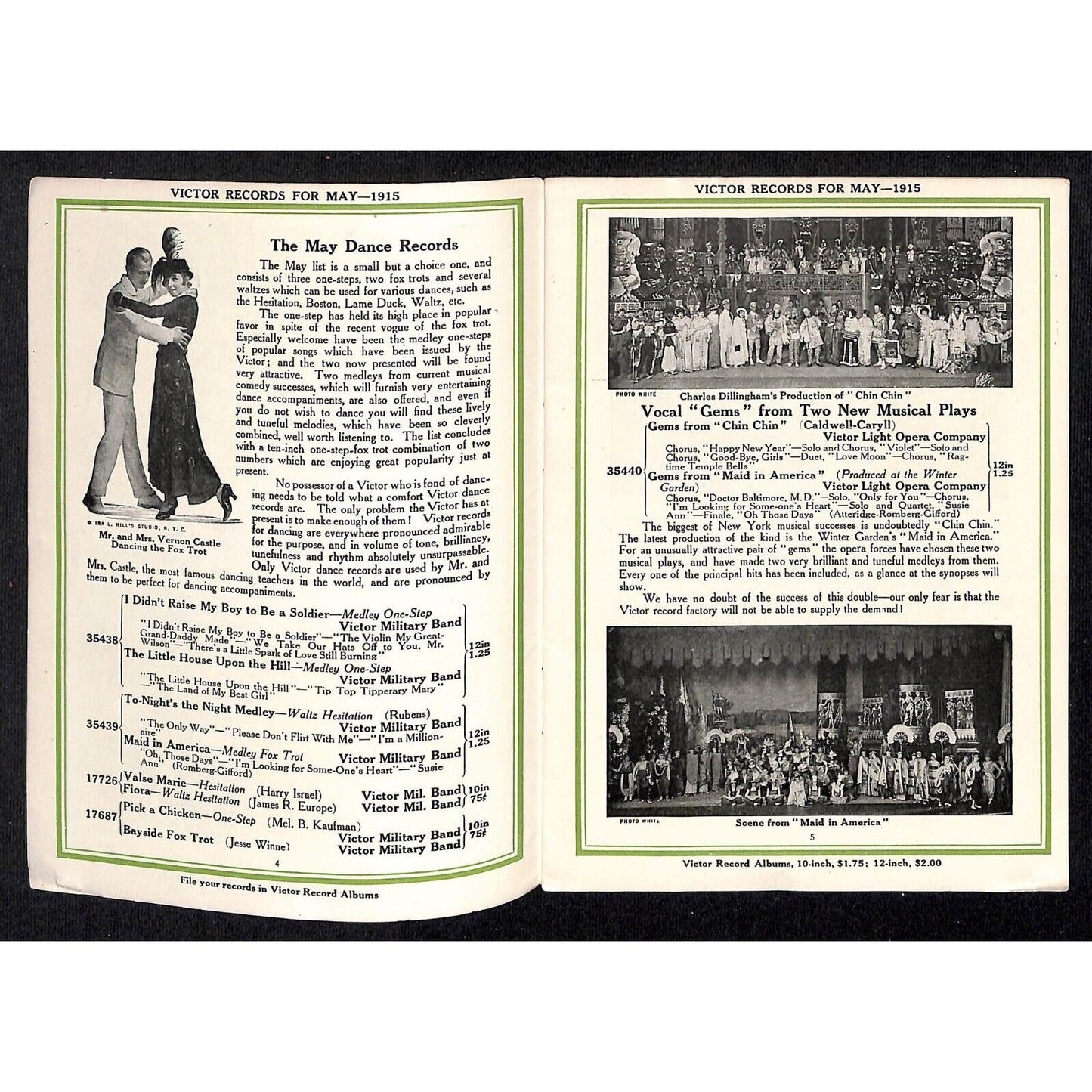 New Victor Records Catalog Supplement May 1915 Lyon & Healy Chicago 23pp. Scarce