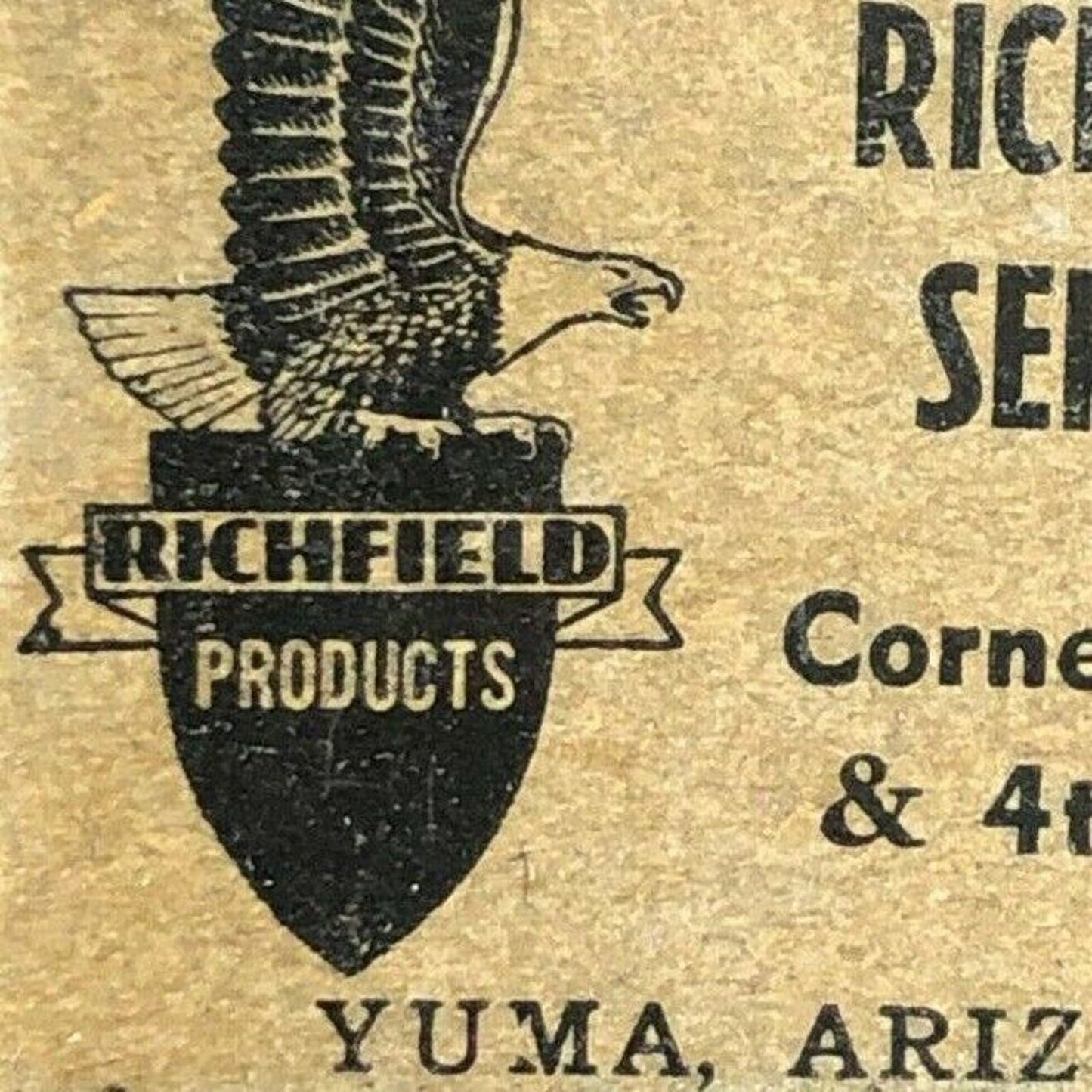 c1940's Richfield Products / Breech Service Yuma, AZ Full Matchbook