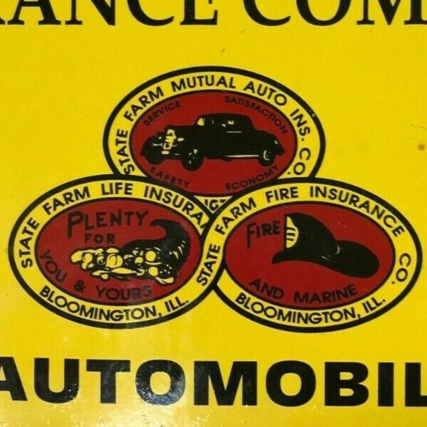 State Farm Mutual Insurance Agent Dbl. Sided Porcelain Adv. Sign *Auth. Repro*