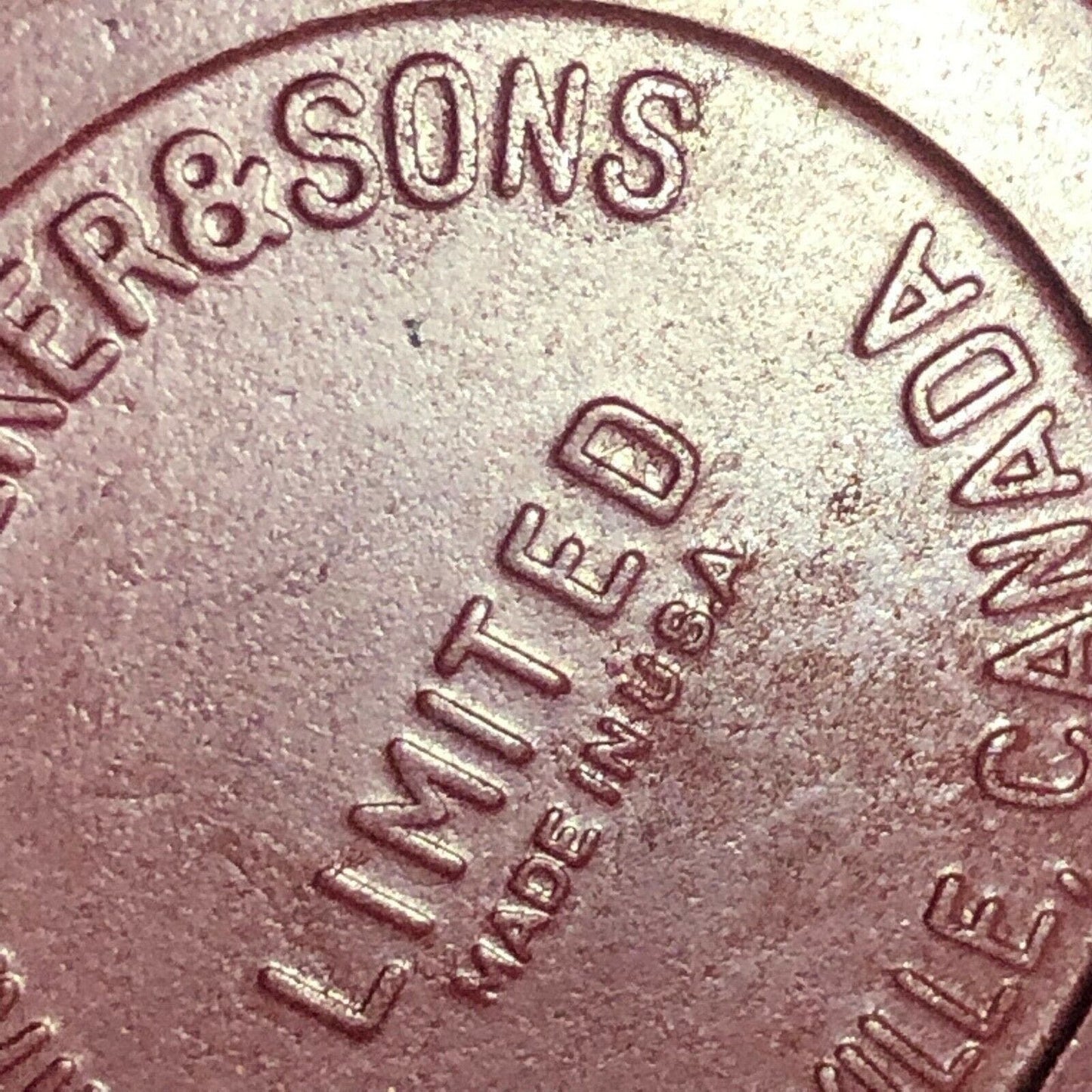 Burgundy Walker's Mountain Ridge Bourbon Advertising Poker Chip Eisenstadt