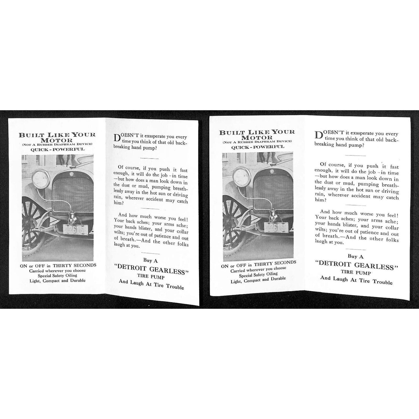 Amos W. Knowlton* 1916 Bangor Motor Co. Letterhead Detroit Tire Pump Flyers VGC