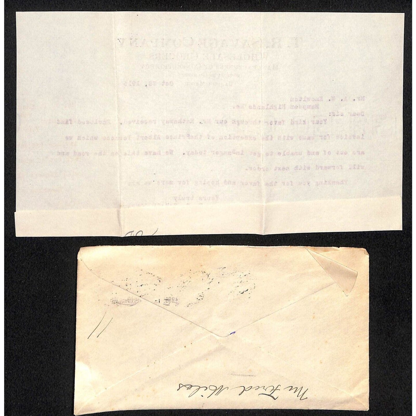 Newburgh, ME Amos W. Knowlton* Bangor 1915 TR Savage Co. Grocers Letterhead