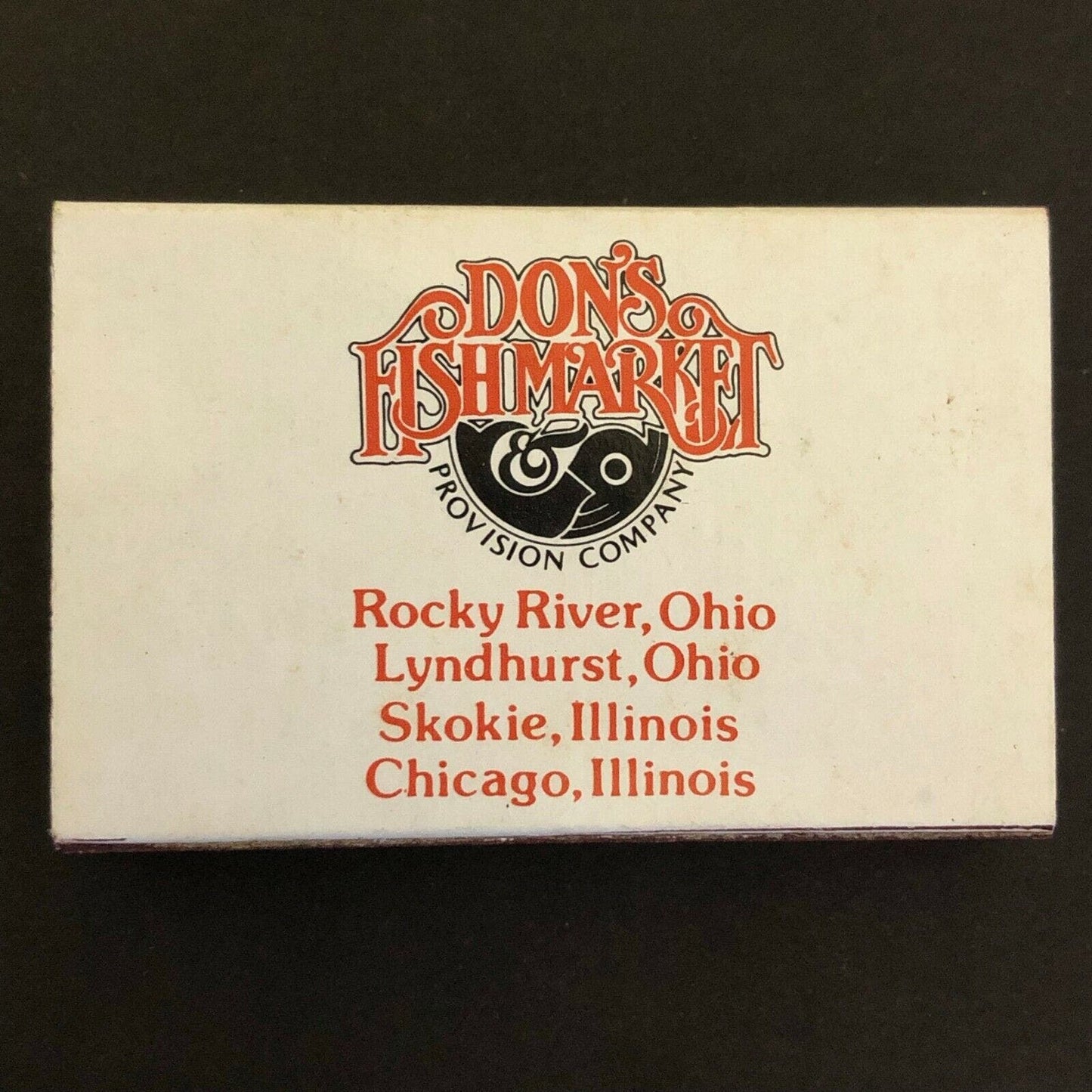 c1970's-80's Wooden Matchbox Matchbook "Don's Fishmarket" Rocky River, OH