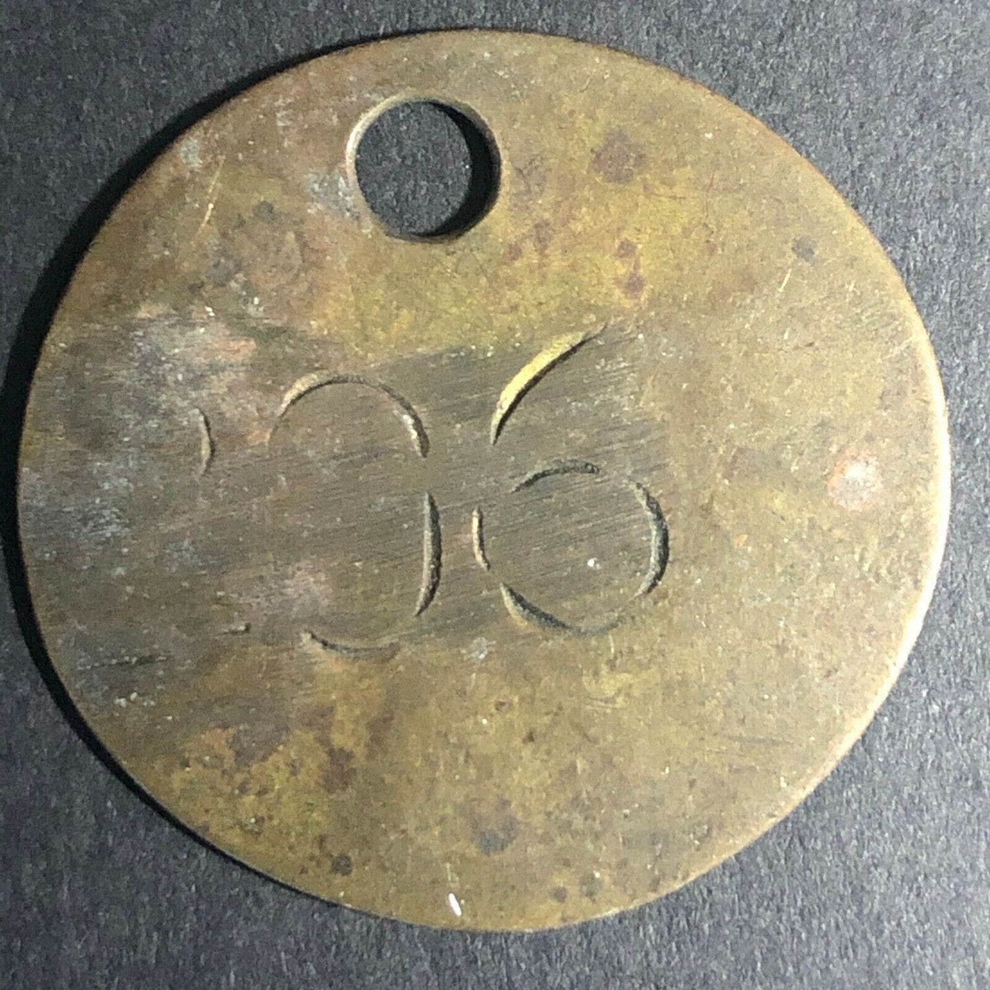 32mm Mining IR Equip.Ingersoll Rand Brass "2160" Tag / Token - Fauver Coll.