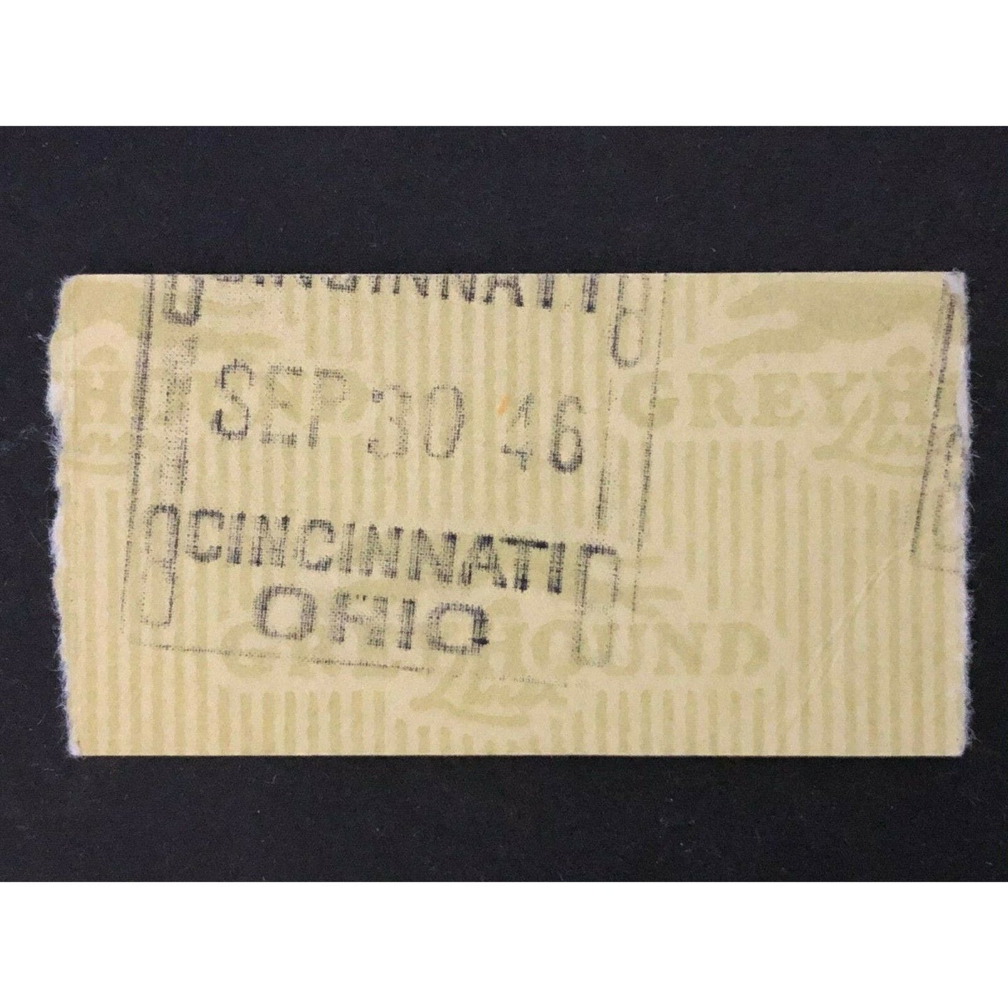 Atlantic Greyhound Bus Lines I.D. Check / Ticket "Cincinnati" 12040 1946