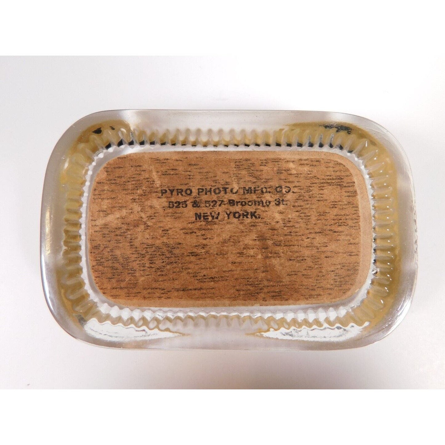 Vintage Glass Temple Music Sept. 1901 Rectangular Paperweight 2 1/2" x 4" 10 oz.
