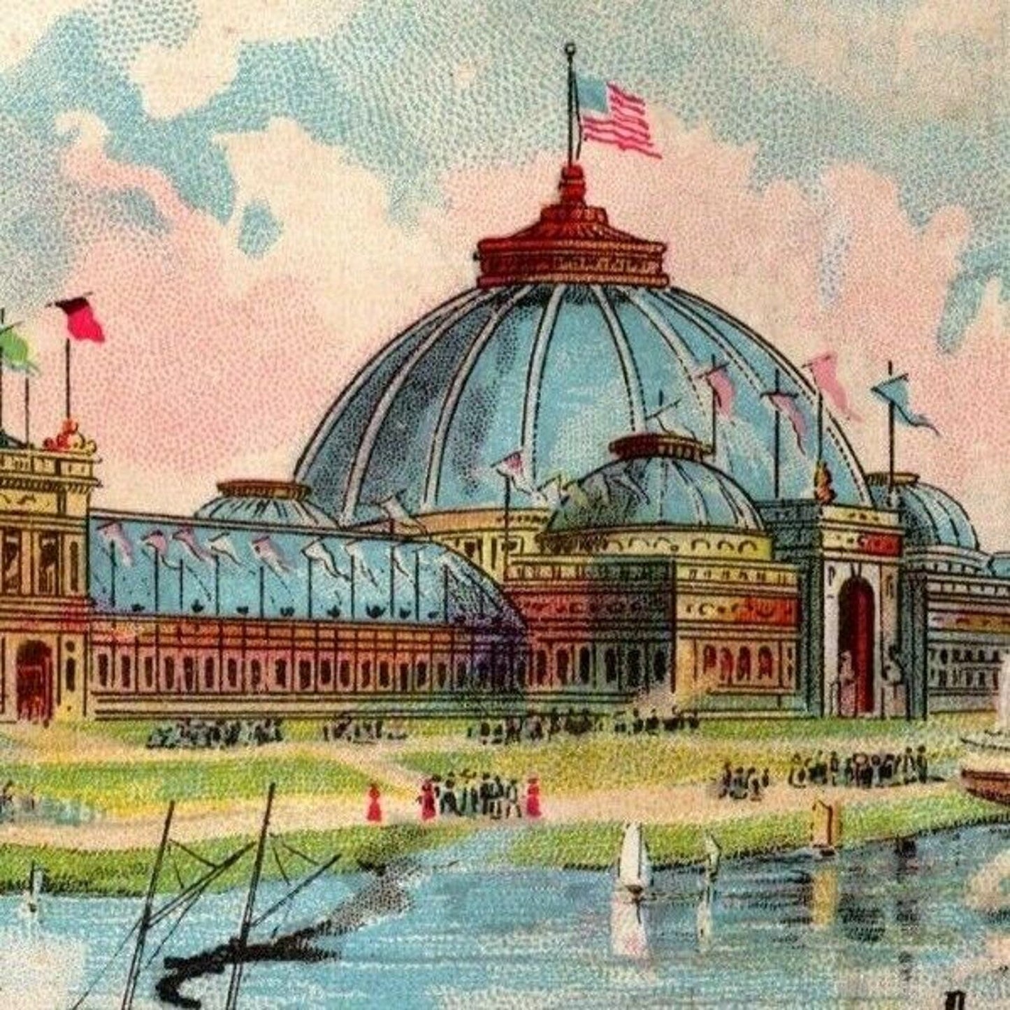Scarce 1893 Chicago World's Fair Trade Card Eagle Mfg Co. Plows Planters Drills