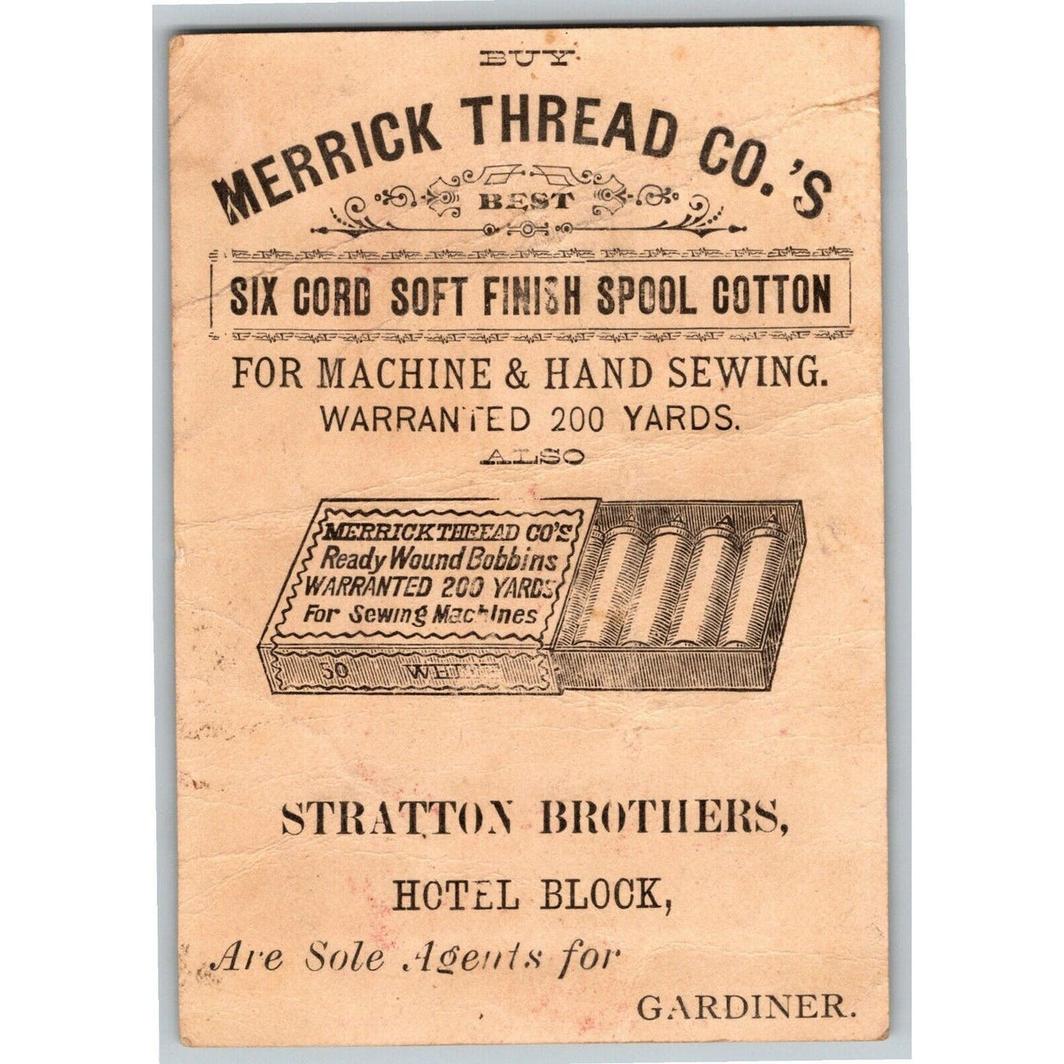 Victorian Trade Card Merrick Thread Boys & Girls Tug-O-War Over Six Co ...