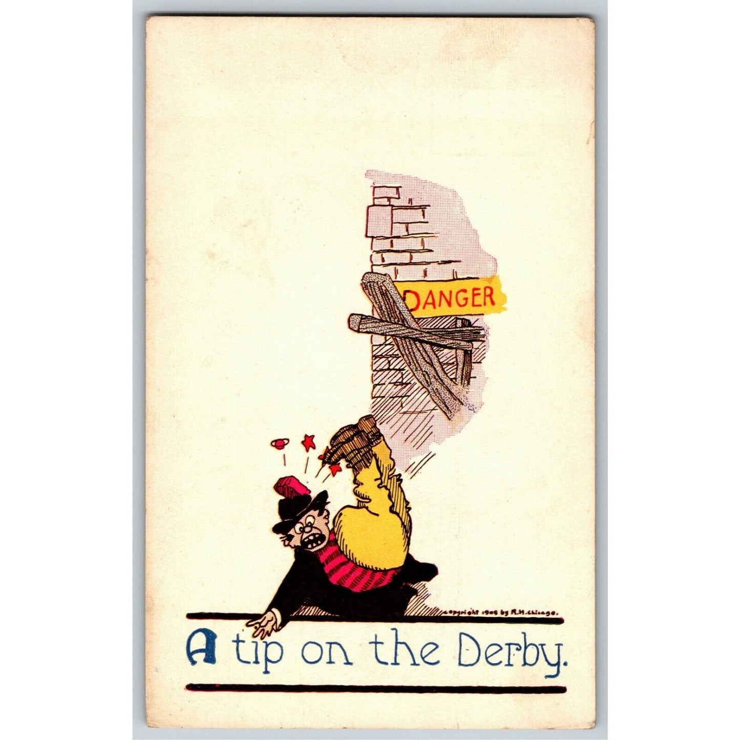 "A Tip On The Derby" c1905 Undivided Comic Horse Racing Gambling Humor Postcard