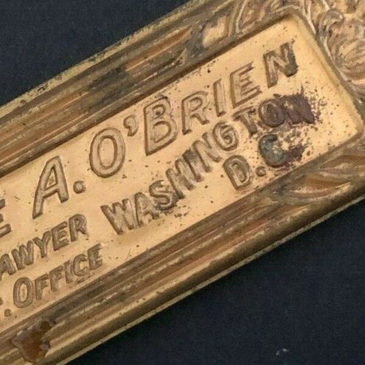 c1920's-30's 8.5" "Clarence A. O'Brien" Trade Mark Washington DC Letter Opener