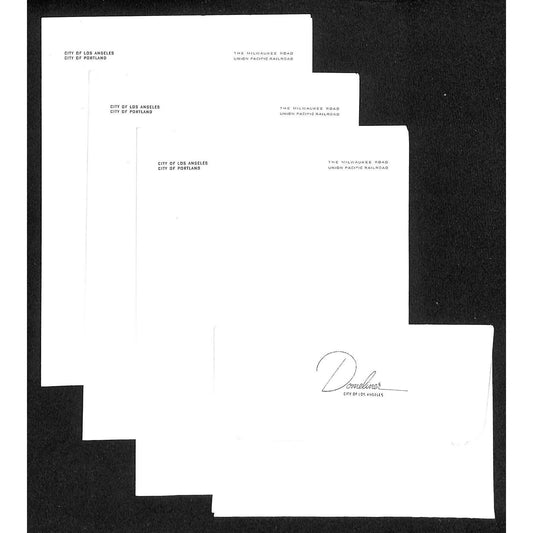 Domeliner Los Angeles Unused Railroad Stationary (2) Envelopes & (3) Sheets