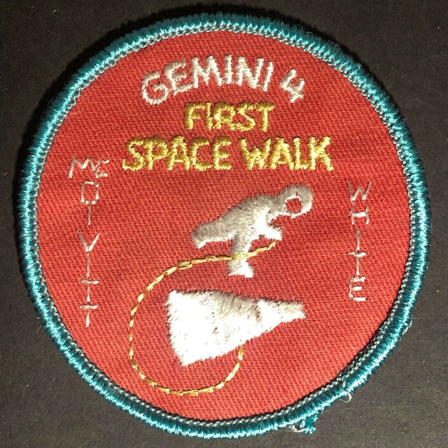 Vintage NASA Gemini 4 - First Space Walk McDivitt White Round Embroidered Patch