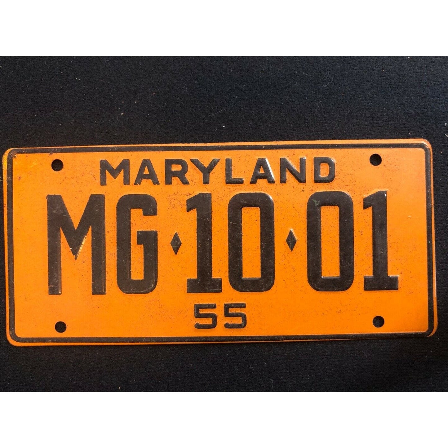 1953-54 General Mills Wheaties Tin Mini Bicycle License Plate - Maryland
