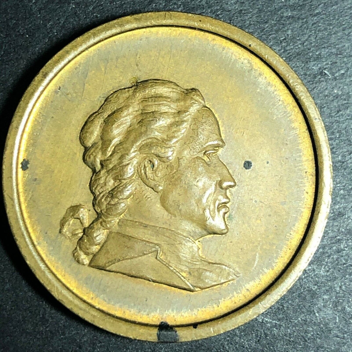 25.95mm Gold Plated $10 Sized John Paul Jones Gaming Counter / Token - Fauver