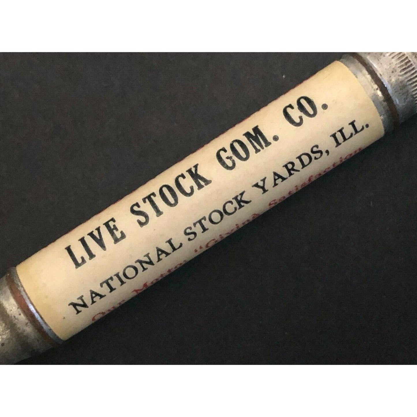 c1930's40's "Woodson Fennewald Live Stock Yards, IL" Advertising Bullet Pencil