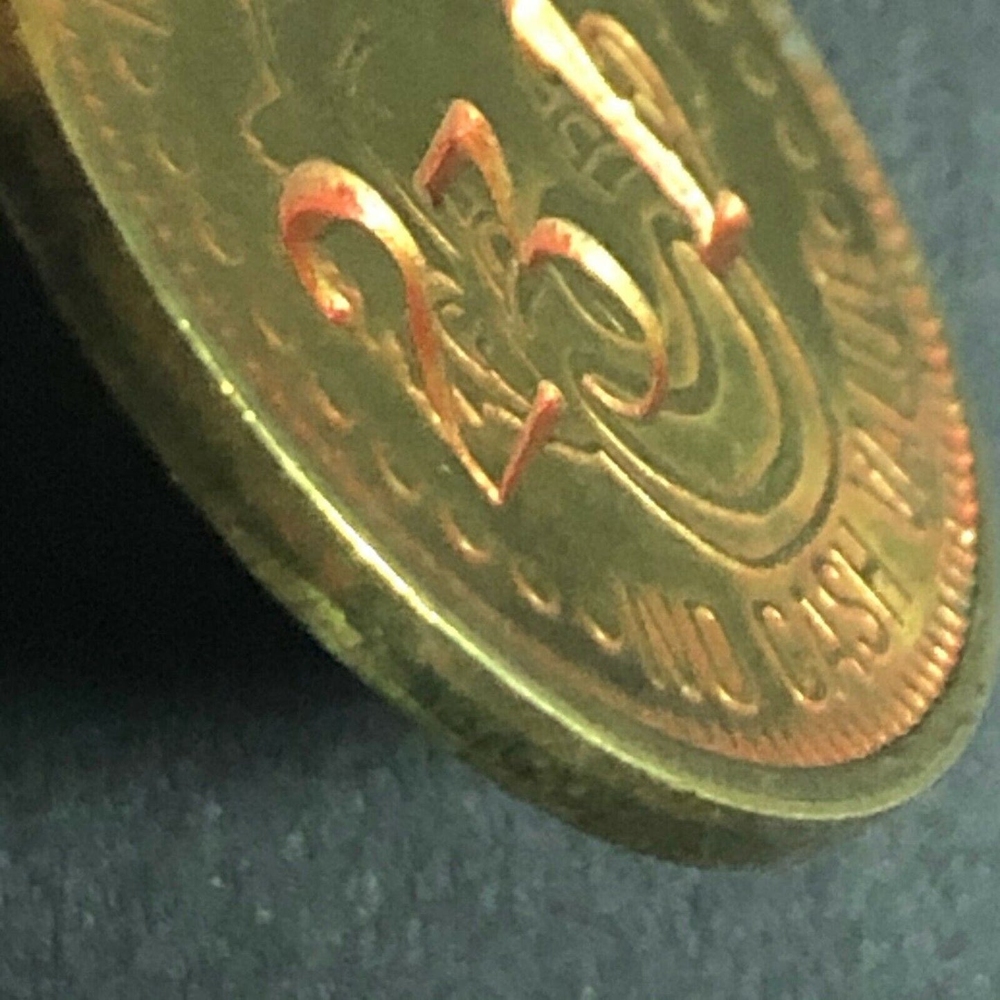 23mm Vintage Brass "Clown Face" Token w/ 231 Punch - Fauver Coll.
