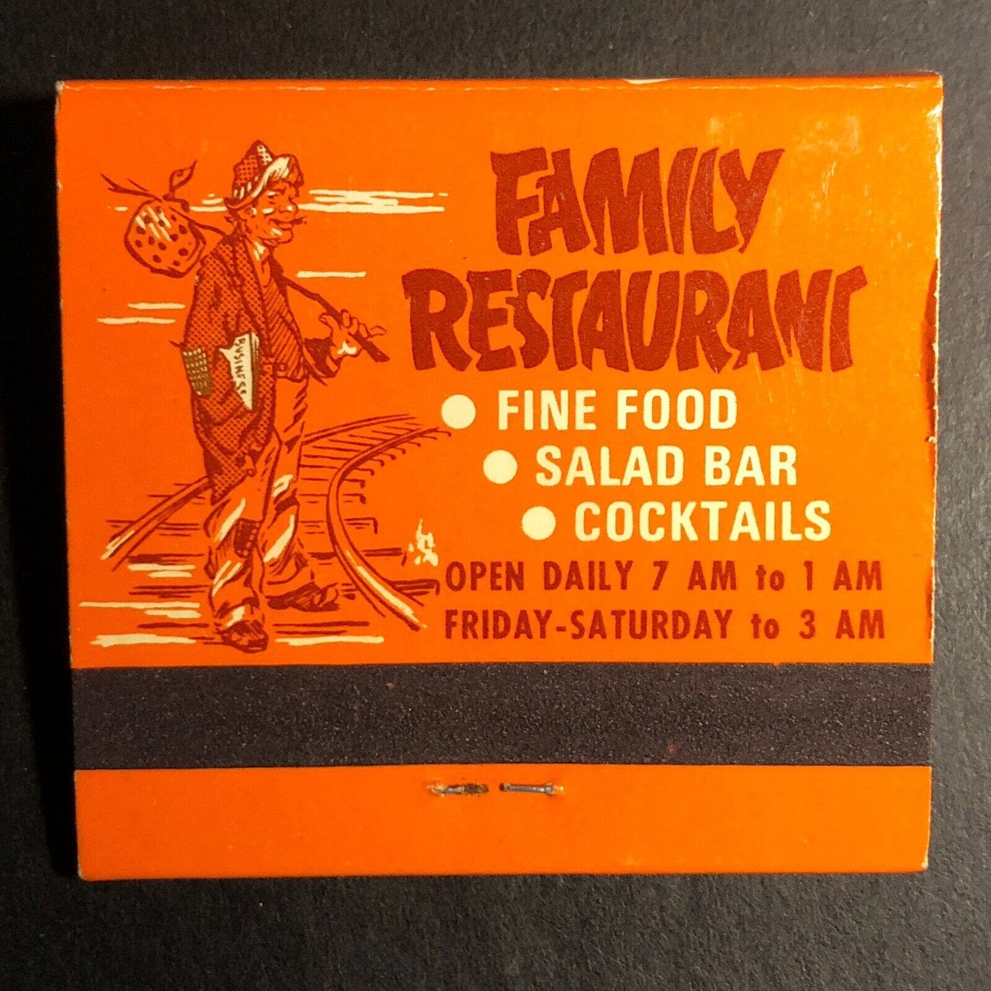 Mr. Hobo's Restaurant Oakbrook Terrace, IL Full Matchbook c1977-80's Scarce